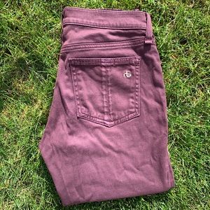 Wine skinny jeans